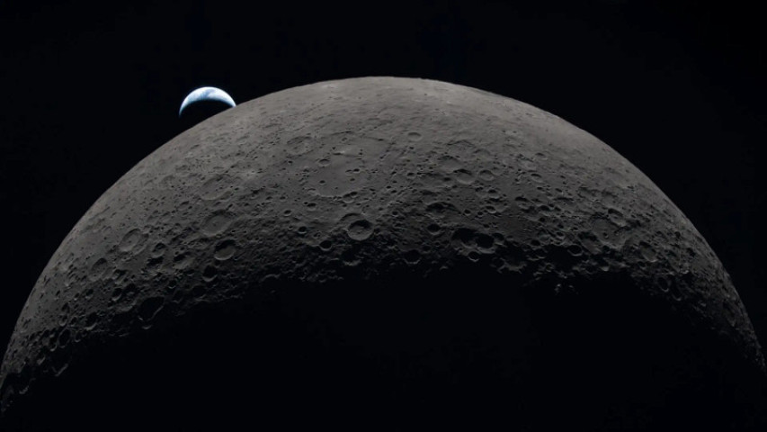 Planeta Terra avistado pelos astronautas do lado oculto da Lua. (Foto: Divulgação/NASA)