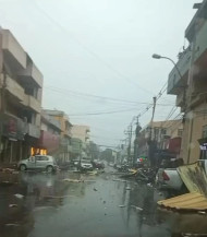 Vento forte causou estragos na região de comércio de Pedro Juan, bem na divisa com Ponta Porã - Foto: Divulgação