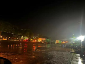Congestionamento na BR-163, sentido Campo Grande/Jaraguari. (Foto: Direto das Ruas)