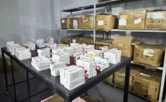 Caixas com produtos eletrônicos apreendidos pela Receita (Foto: Divulgação)