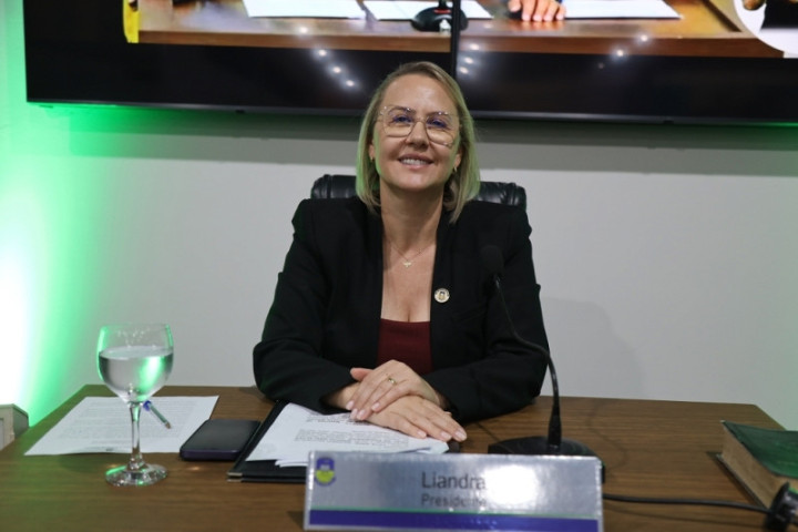 Liandra em Sessão Ordinária na Câmara. (Crédito: Nicolas Rocha/CMD)