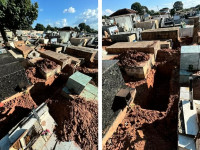 Fotos de túmulos vazios que foram anexadas ao processo (Foto: Divulgação MPMS)