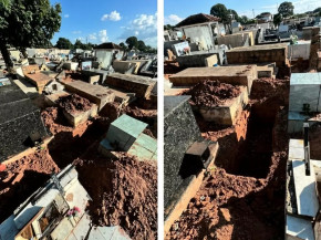 Fotos de túmulos vazios que foram anexadas ao processo (Foto: Divulgação MPMS)