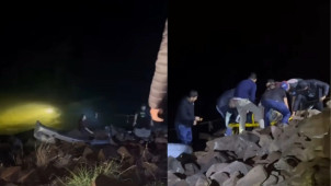 Motorista da caminhonete foi resgatado - Foto: Reprodução/ Castilho News