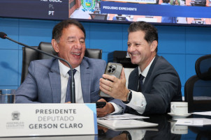 Gerson Claro é o presidente da Alems e Renato Câmara o vice - Foto: Luciana Nassar/Alems