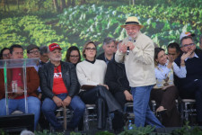 Presidente Lula durante discurso em Ponta Porã-  Foto: Franz Mendes