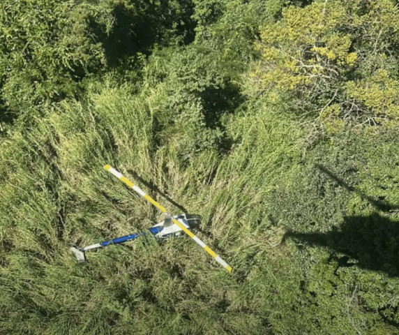 Avião interceptado visto por cima. (Foto: Reprodução/PMSP).