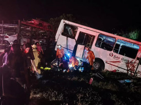 Bombeiros fazem o resgate de passageiro preso às ferragens. (Foto: Veja MS)