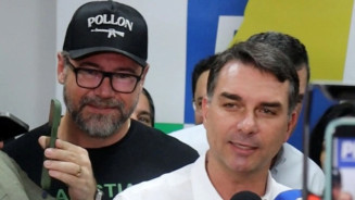 Marcos Pollon e Flávio Bolsonaro. (Reprodução, Assessoria)