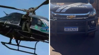Aeronave da CGPA está dando apoio ao cumprimento dos mandados. (Reprodução, Nova News)
